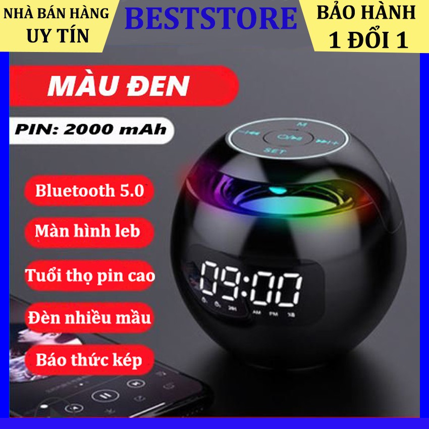 Loa bluetooth đồng hồ Earise G90 S, loa không dây nghe nhạc mini pin trâu giá rẻ làm đèn ngủ