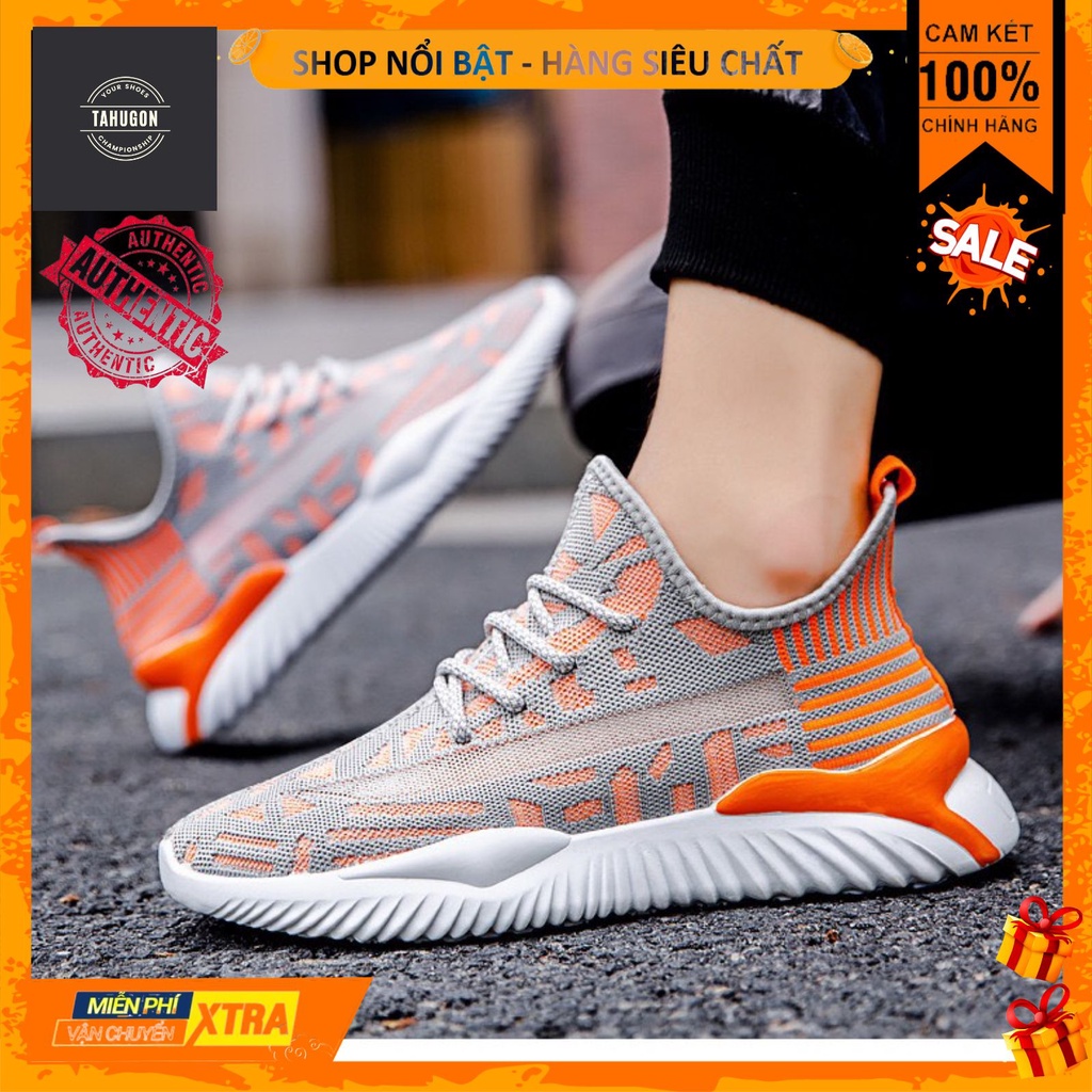 Giày sneaker nam lưới cam đen TAHUGO, Giày thể thao nam cao cấp sport đẹp trẻ trung phong cách hàn quốc - Mã THG03 "".""