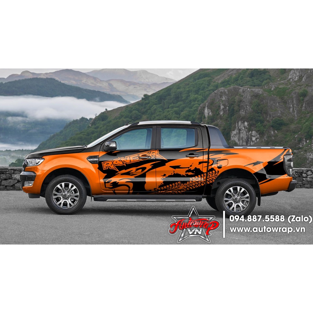 Tem họa tiết xe Ranger Bear Off Road - Tem họa tiết ô tô Ford, tem dán sườn xe thể thao