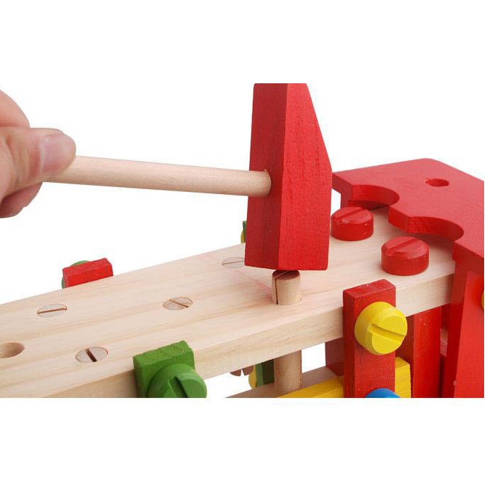 Đồ chơi gỗ Xe lắp ráp vặn ốc cho bé mẫu giáo