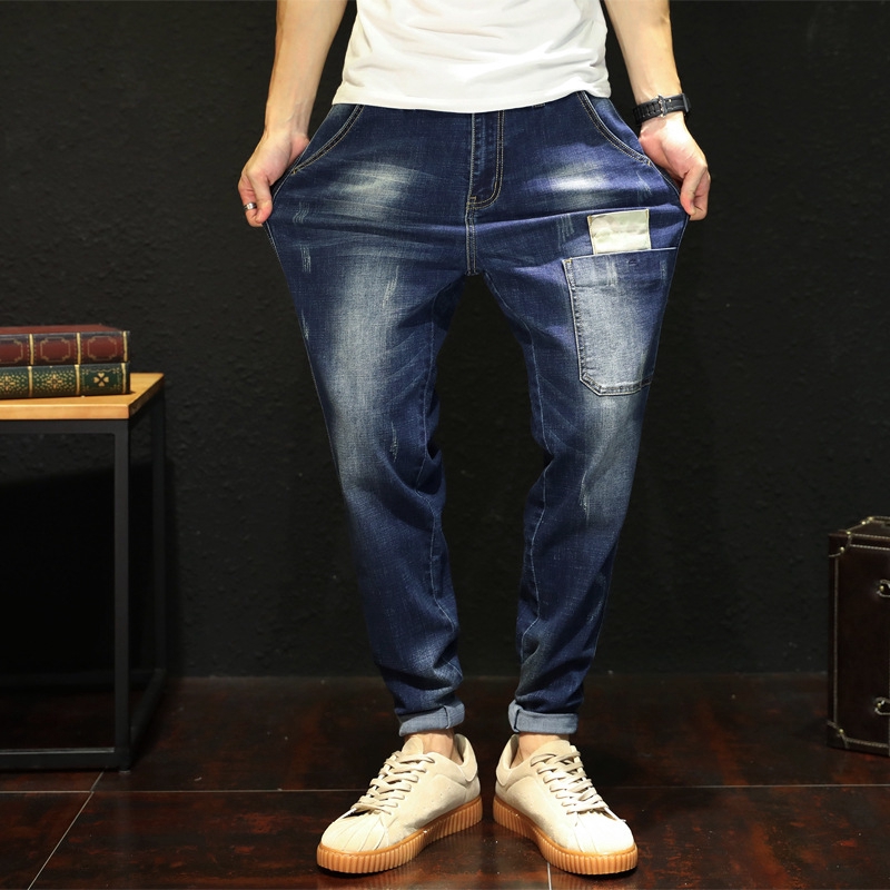 Quần Jeans Harem Dáng Rộng Co Giãn Thời Trang Hàn Quốc Mùa Hè Kích Thước Lớn 2022 Plus Size Lớn Cho Nam