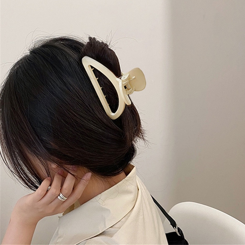 Kẹp Tóc Càng Cua Hình Bán Nguyệt Lớn Bằng Nhựa Acrylic Phong Cách Cổ Điển Thời Trang