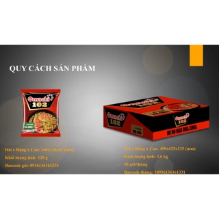 Mì omachi 102-mì bò nấu dưa chua gói 120gam(thùng 30 gói)