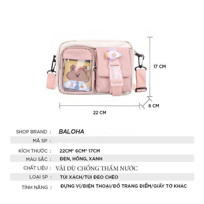 Túi xách nữ, túi đeo chéo mini đẹp vải mềm dáng vuông phong cách hàn quốc