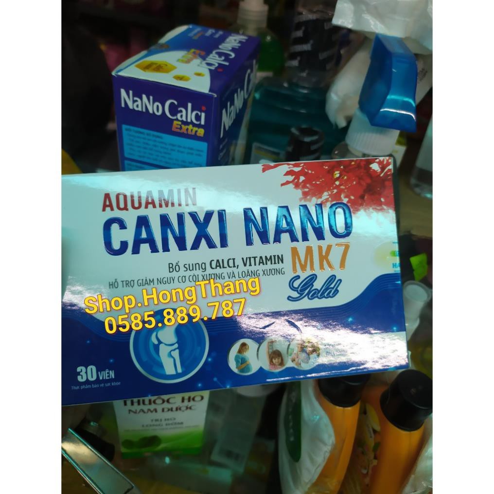 Aquamin Canxi Nano Mk7 gold BỔ SUNG CANXI, chống còi xương, loãng xương hộp 30 viên