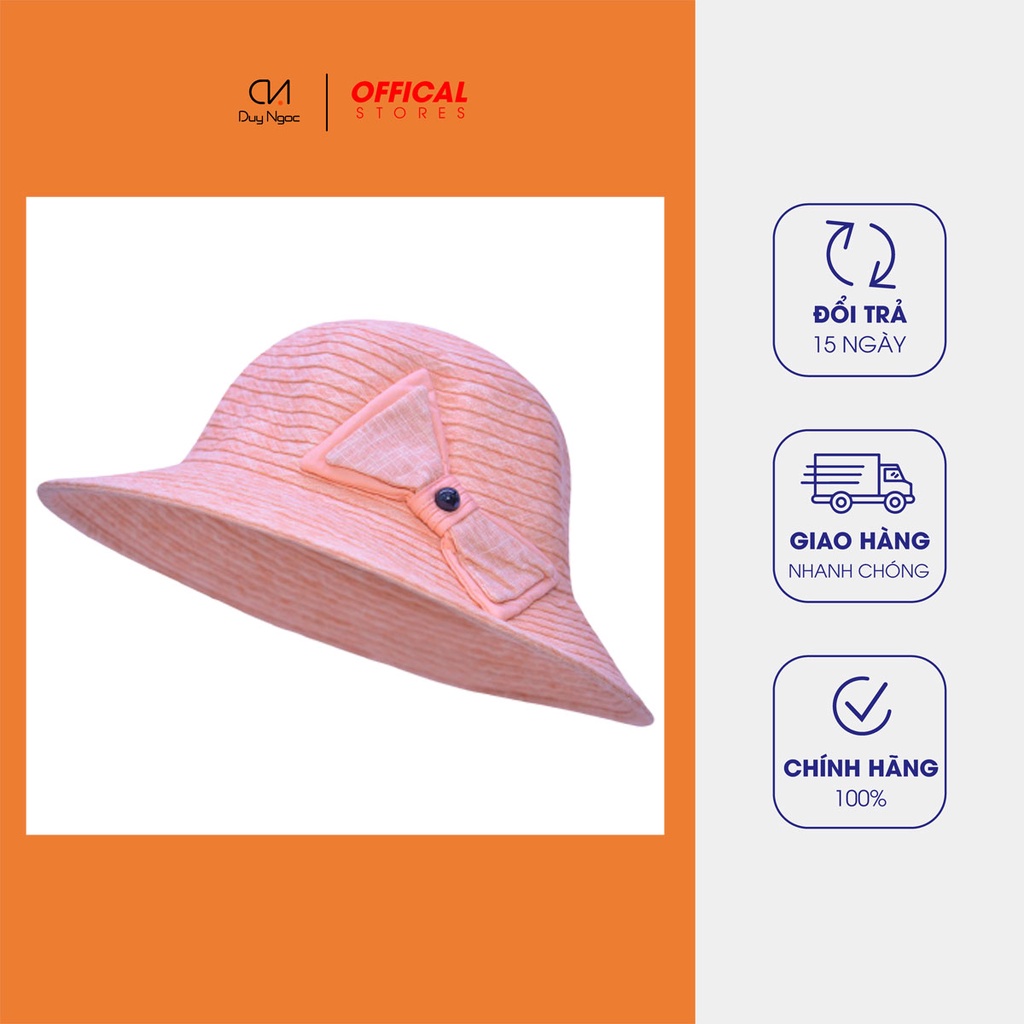 Nón Vành Rộng Cụp màu Linen Cao Cấp Duy Ngọc. (0682)