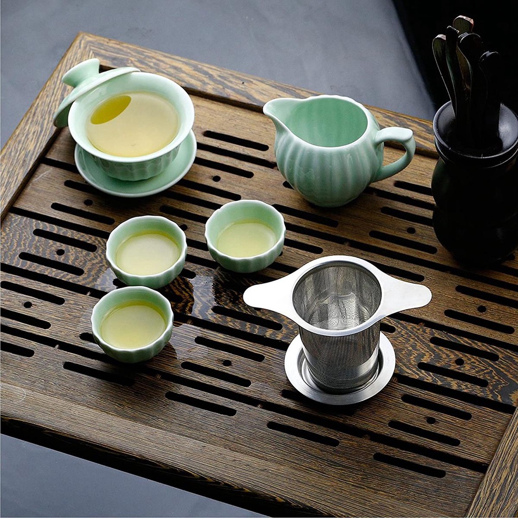 Dụng Cụ Lọc Trà Bằng Thép Không Gỉ Hai Tay Cầm Tiện Lợi