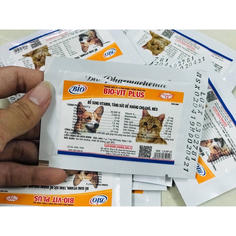 Bio-Vitplus 5g Bột Bổ Sung Vitamin, Tăng Đề Kháng Đảo Chó Mèo Official