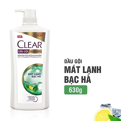 Dầu gội Clear Men bạc hà 630g