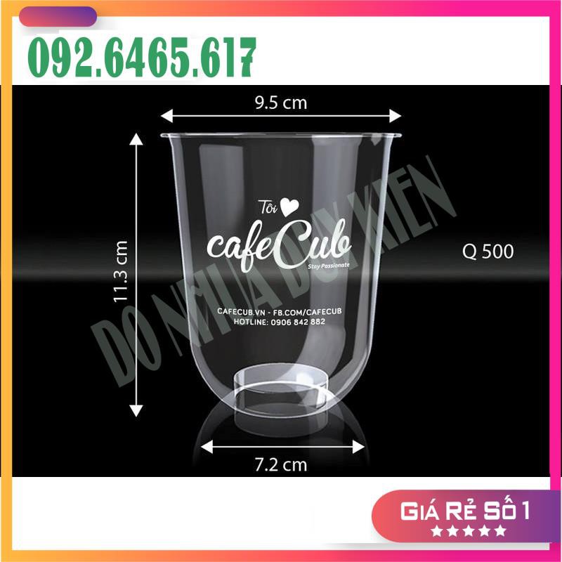 [NOWSHIP] 50 Cốc, Ly Nhựa Bầu 360ML Cốc Dùng 1 Lần Có Nắp Loại Đẹp  - Đựng Đồ Uống - Có Thể Dùng Được Màng Ép Ly
