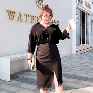 Áo sơ mi phối cổ yếm cho người béo mập - ABEO106B