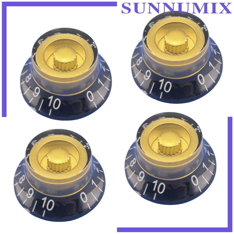 [SUNNIMIX]4x Guitar Speed Control Knobs Volume Tone Knobs (Golden + Black ) for LP Guitar