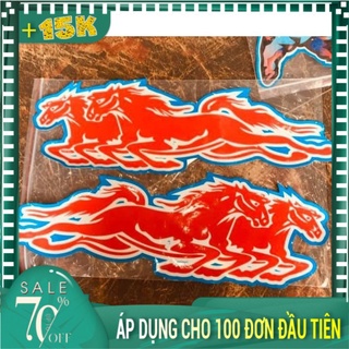 [ XE TẢI]DECAL HOT!!11TEM CHẾ SONG MÃ 1 CẶP CỰC ĐẸP KHÔNG PHẢN QUANG - LỚN 18x48CM - XANH, ĐỎ, VÀNG