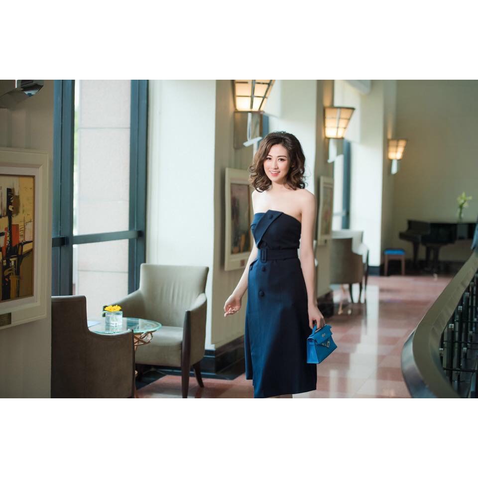 [Hình Thật - Shop Đầm Đẹp] Đầm Dự Tiệc Cúp Ngực Cách Điệu Lá Cổ Vest Nữ Liền Chân Váy Chữ A Sang Trọng (Có Kèm Đai Lưng) | BigBuy360 - bigbuy360.vn