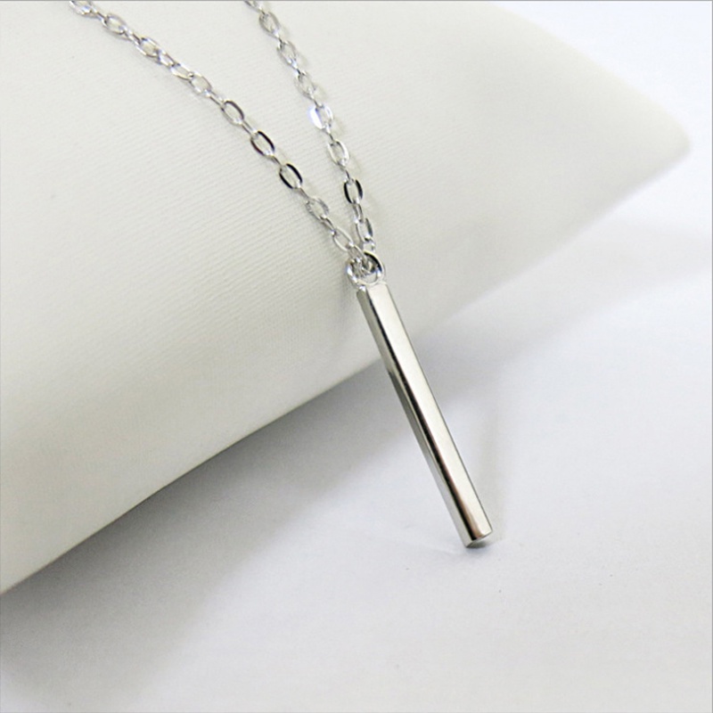 Vòng cổ Thép Không Gỉ Mặt Hình Chữ Nhật Đơn Giản Cho Nam Nữ