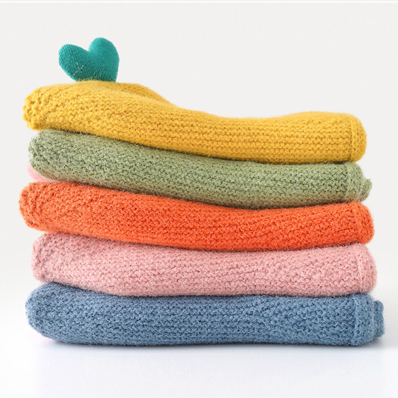 Mũ Beanie Cotton Mềm Mại Hình Trái Tim Đáng Yêu Cho Bé