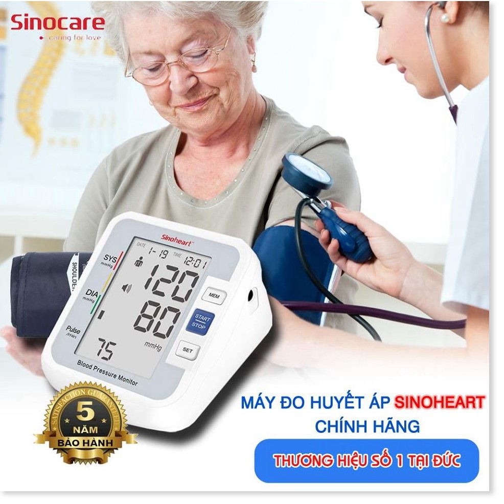 Mua Máy Đo Huyết Áp Ở Đâu, Máy Đo Huyết Áp Bác Sĩ Khuyên Dùng, Máy Đo Huyết Áp Bắp Tay Sinocare Sinoheart BA-801, Máy đo