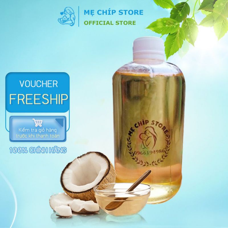 0.5 lít dầu dừa nguyên chất thơm lừng chuẩn xịn
