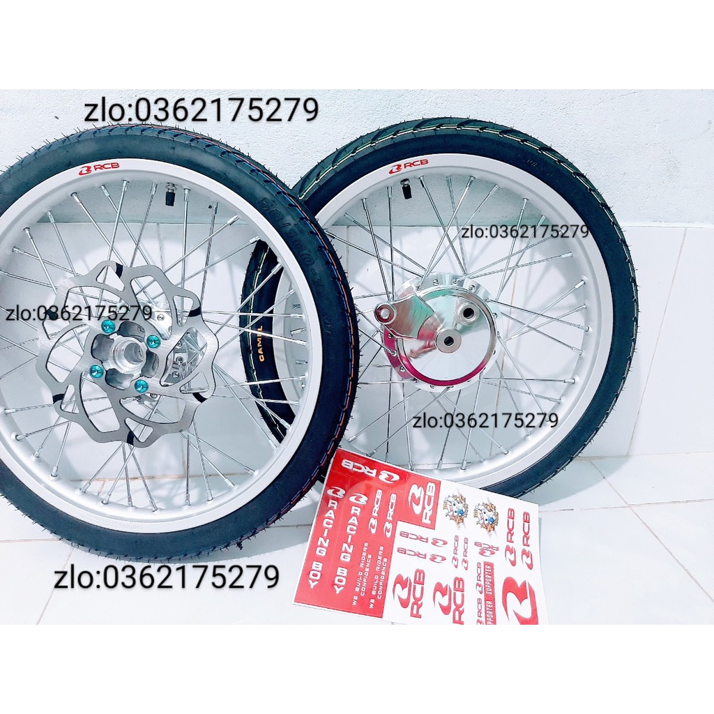 CẶP BÁNH CĂM WAVE, DREAM TRƯỚC ĐĨA SAU ĐÙM NIỀN RCB 1.1 VỎ CRV 50.60 KÈM ĐĨA VỚI ỐC G5 VỚI MÁ PHANH