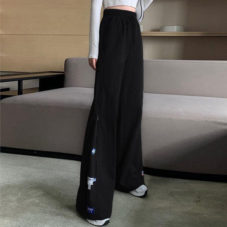 Quần Thể Thao Ống Rộng Lưng Cao Phong Cách Nhật Bản Mới Cho Nữ