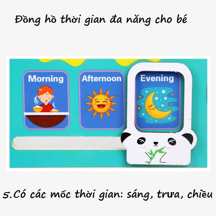 Đồng hồ đa nằng hình chú Ếch xanh 7 chức năng trong 1 KB216034, giáo cụ montessori Porhodo