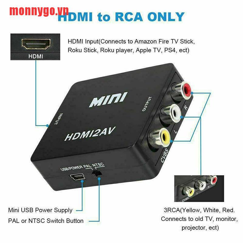 Cáp Chuyển Đổi Hdmi Sang Rca Av Cvbs 3rca 1080p | BigBuy360 - bigbuy360.vn