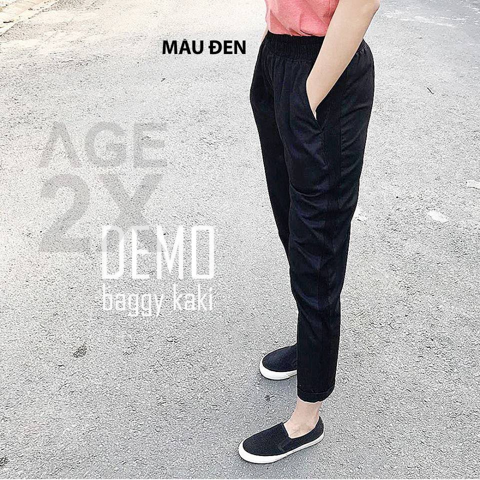 Quần Kaki Nữ Form Baggy Thun Gân Co Giãn 03 Màu Siêu Đẹp Vải Siêu Bền Hàng VNXK Đảm Bảo Chất Lượng