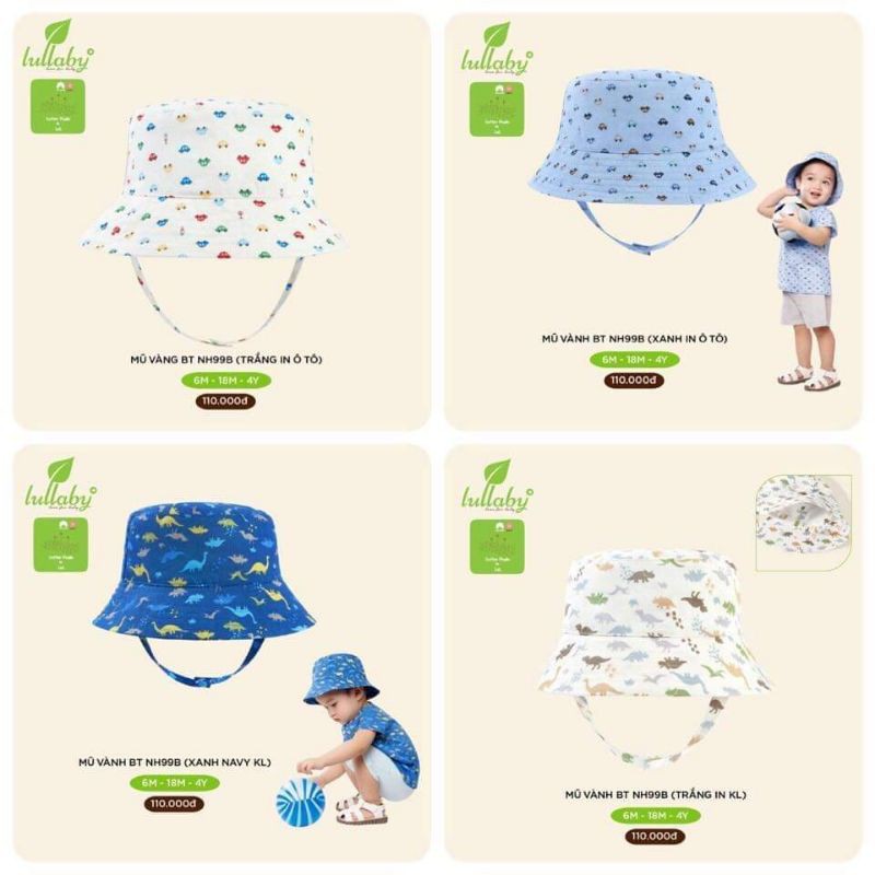 Mũ vải Lullaby cho bé trai và bé gái