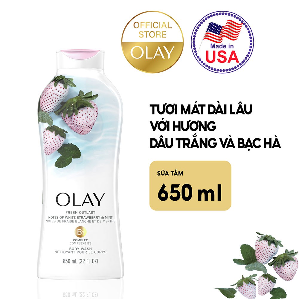 Sữa Tắm Olay Strawberry &amp; Mint 650ml