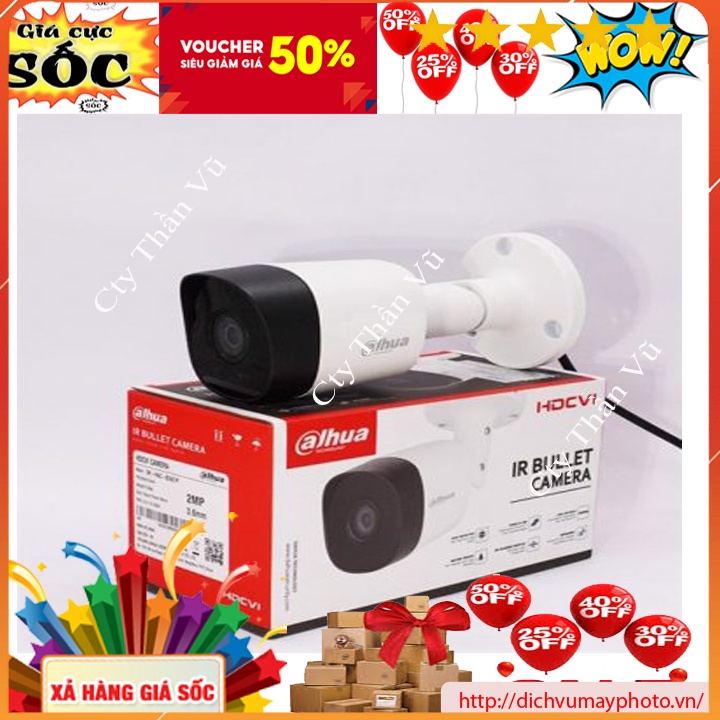 Camera quan sát Dahua 2.0MP thân trụ DH-HAC-B2A21P(thân sắt) kholinhkienmayin