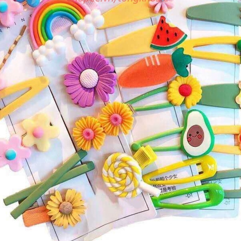 (Bán Buôn Sỉ) (24 cặp) Kẹp/ Cột/ Buộc Tóc Đáng Yêu Siêu CUTE cho Bé