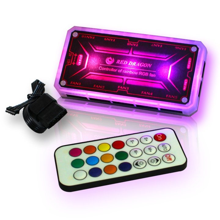 Bộ Hub RGB Red DRAGON có led RGB - KÈM REMOTE .