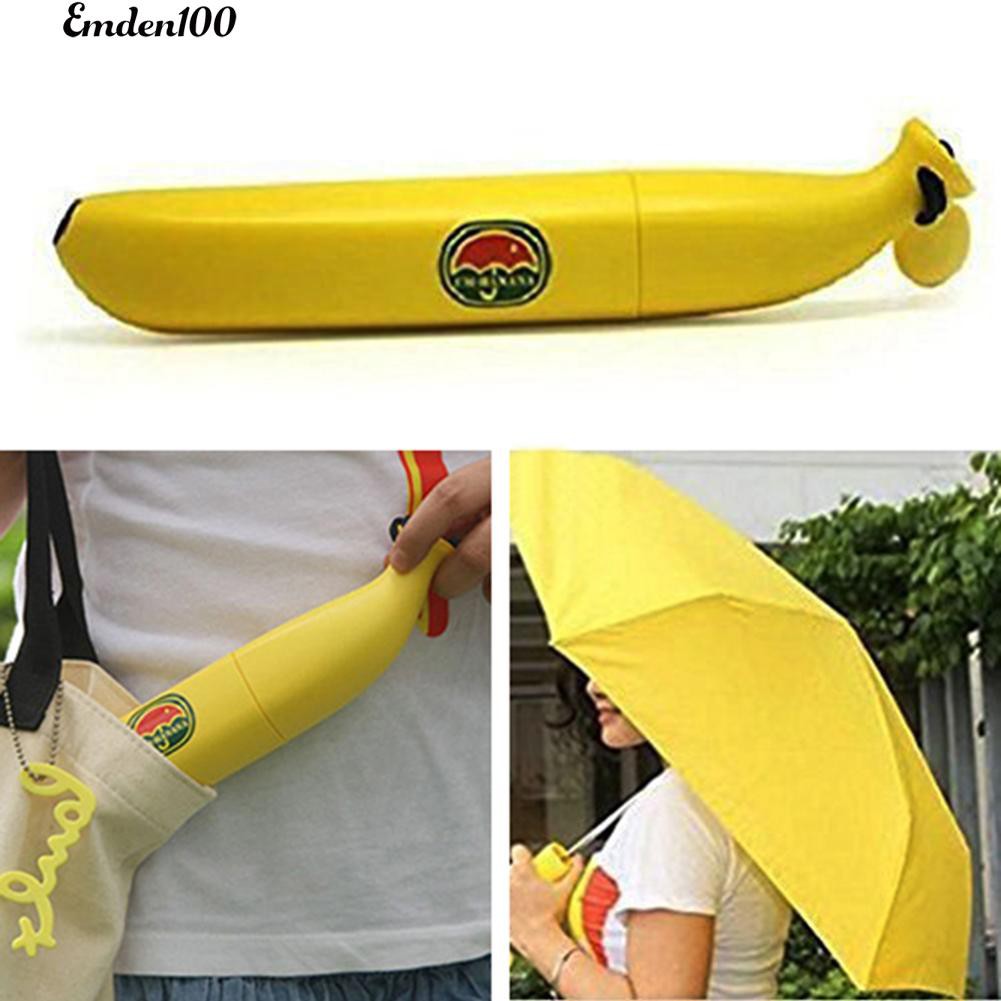 Dù gấp gọn in hình quả chuối dễ thương