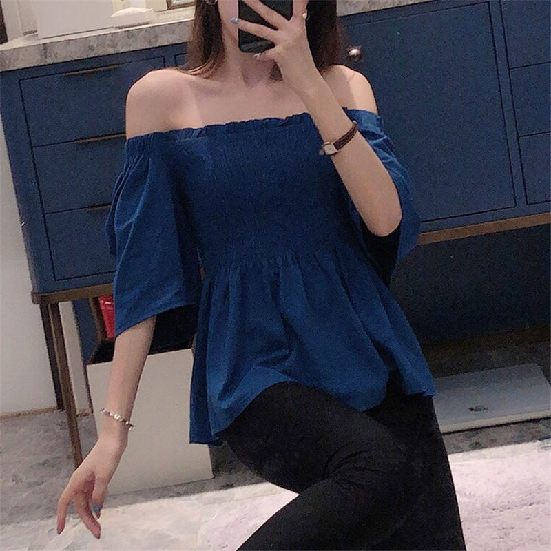 Áo thun BH cổ vuông thiết kế đơn giản xinh xắn thời trang cho nữ
