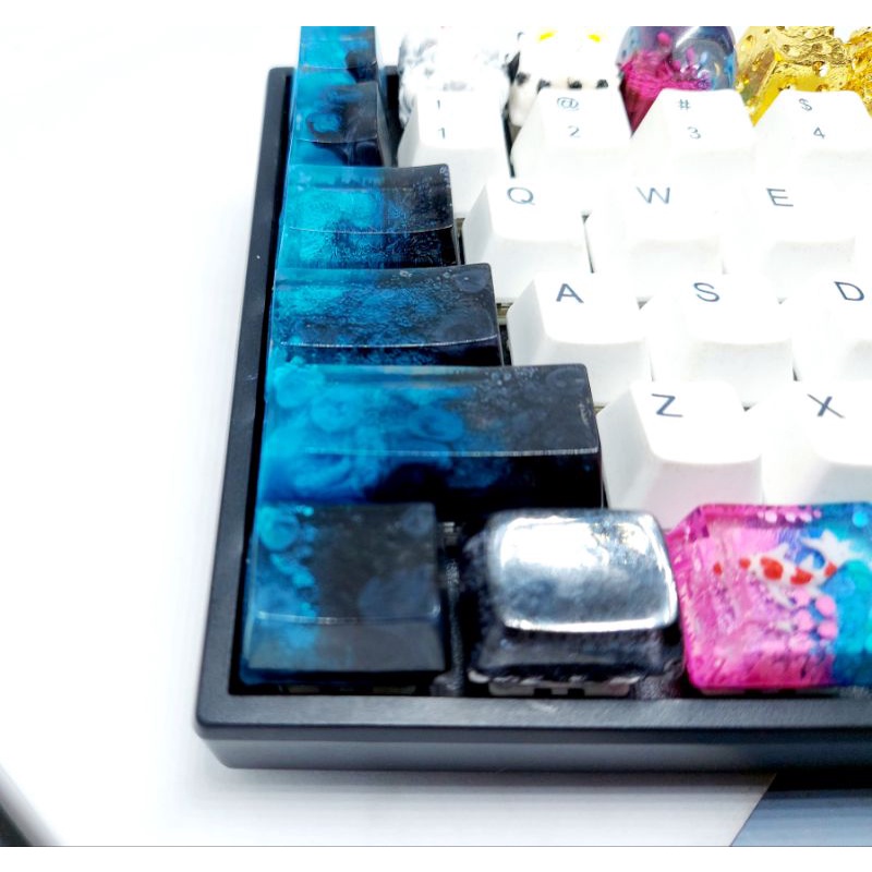Set 6 keycap resin chức năng OEM tone đen dương trang trí bàn phím cơ gaming