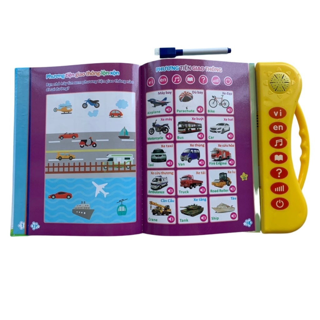 [Phiên Bản Mới 2021] Sách Nói Điện Tử Song Ngữ Anh- Việt Giúp Trẻ Học Tốt Tiếng Anh- Cho Bé Từ 1- 7 Tuổi