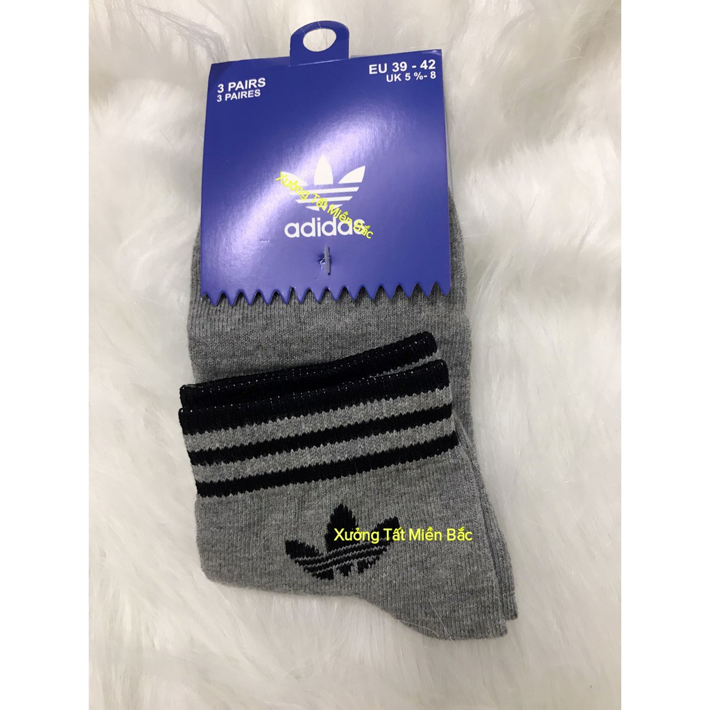 &lt;MUA NHIỀU GIẢM GIÁ&gt; TẤT dệt kim À DIDAS ngắn (1 đôi 1 túi, đủ tem mác)