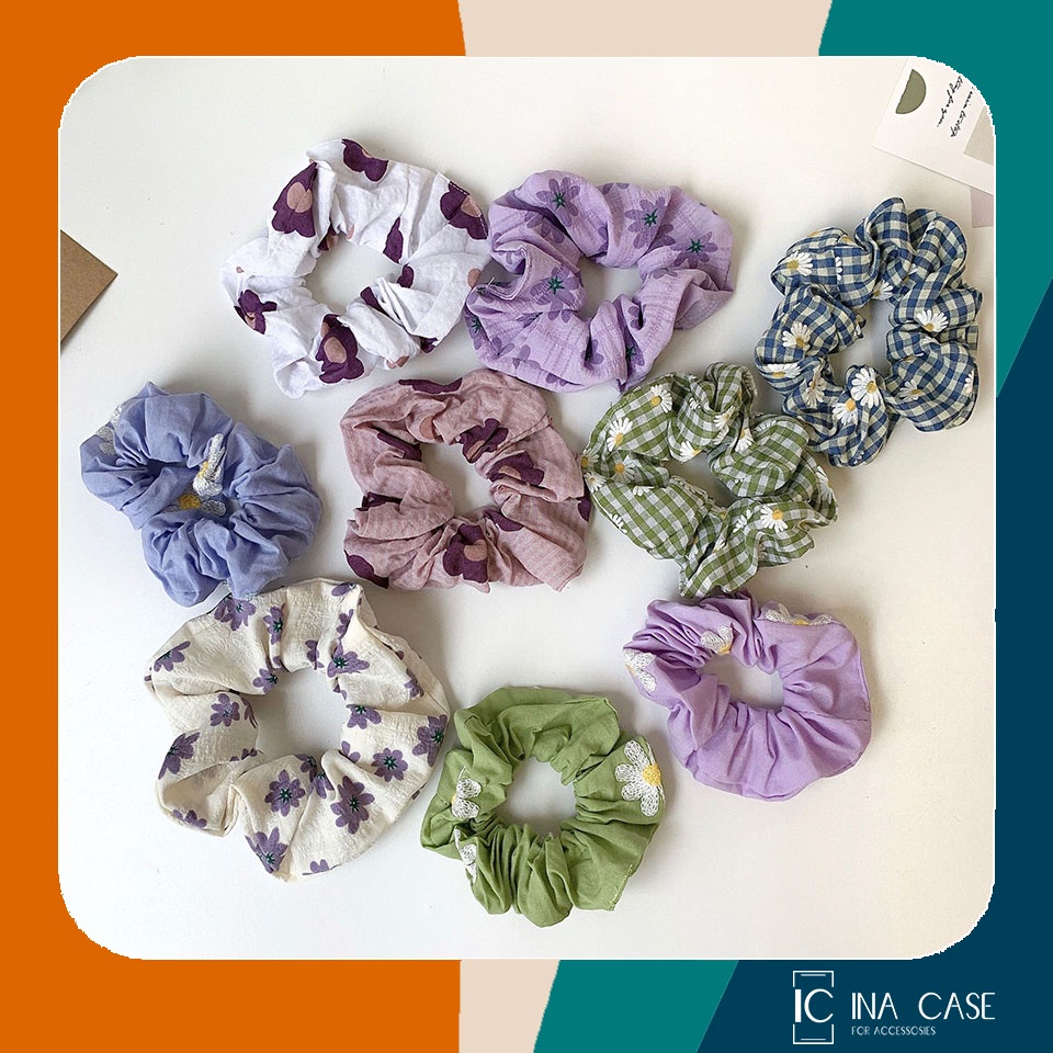 Cột tóc Scrunchie hoa Baby