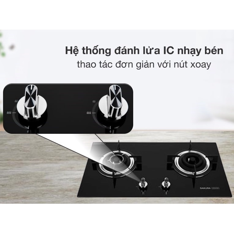 Bếp ga âm Sakura SG-2525GB-Chính hãng trưng bày+Tặng dây gas-bếp bền tốt tiết kiệm gas