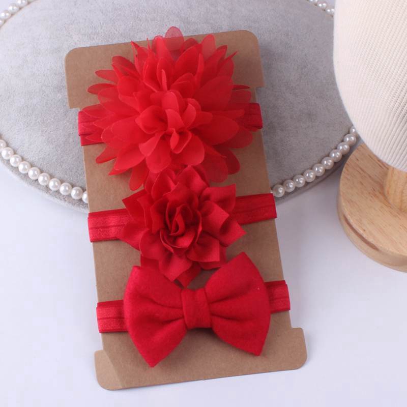 Set 3 băng đô đính bông hoa xinh xắn dành cho bé gái