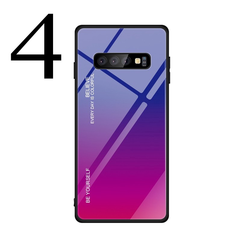 Ốp điện thoại kính cường lực màu gradient cổ điển chống sốc cho Samsung Galaxy S10 S9 S8 Plus S10E