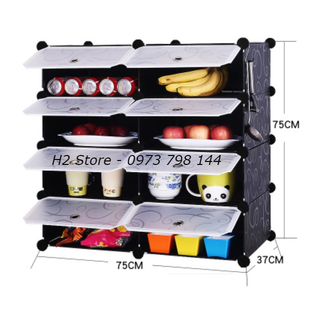 [NHIỀU MÀU] - KỆ ĐỂ GIA VỊ BÁT ĐĨA ĐA NĂNG THÔNG MINH 8 Ô CỬA TRẮNG TRONG size to
