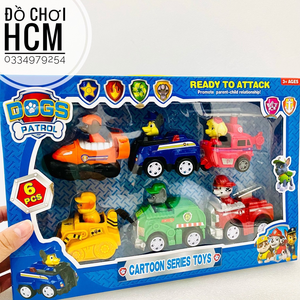 Đồ chơi trẻ em biệt đội chó cứu hộ Paw Patrol dành cho bé thích xe ô tô mô hình, cứu thương, cảnh sát