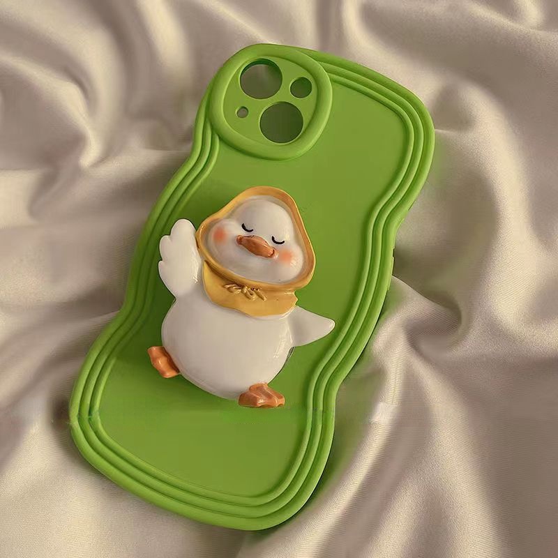 Ốp Điện Thoại Chống Sốc Có Giá Đỡ Hình Vịt Vàng Cho IPhone 6 6S 7 8 Plus SE 2020 X XR XS Max 11 12 13 14 Pro Max Plus