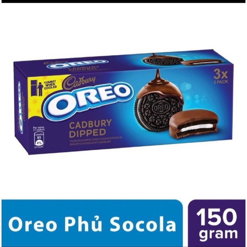 BÁNH OREO PHỦ SOCOLA SỮA 150G( Hộp 3 gói, gói 3 bánh)