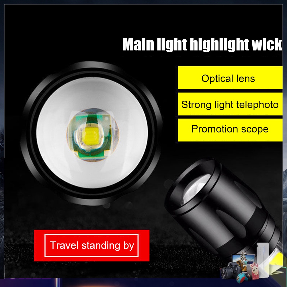 Đèn pin khẩn cấp XPE+COB LED IPX4 3 chế độ