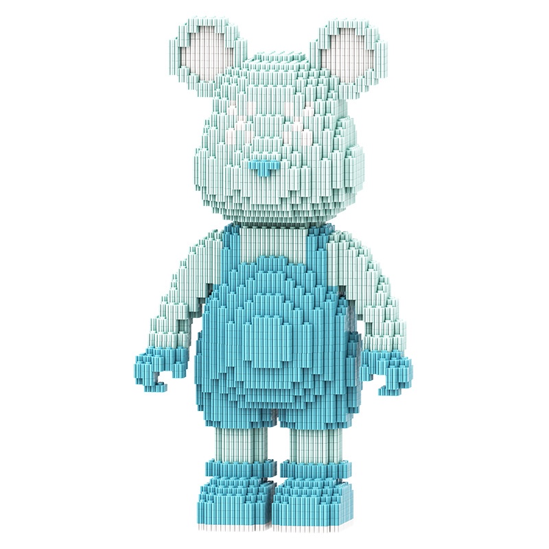 Chakra Ba Lô Hai Màu Khối Xếp Hình Gấu Nhiều Màu Sắc Với Mảnh Ghép Nhỏ