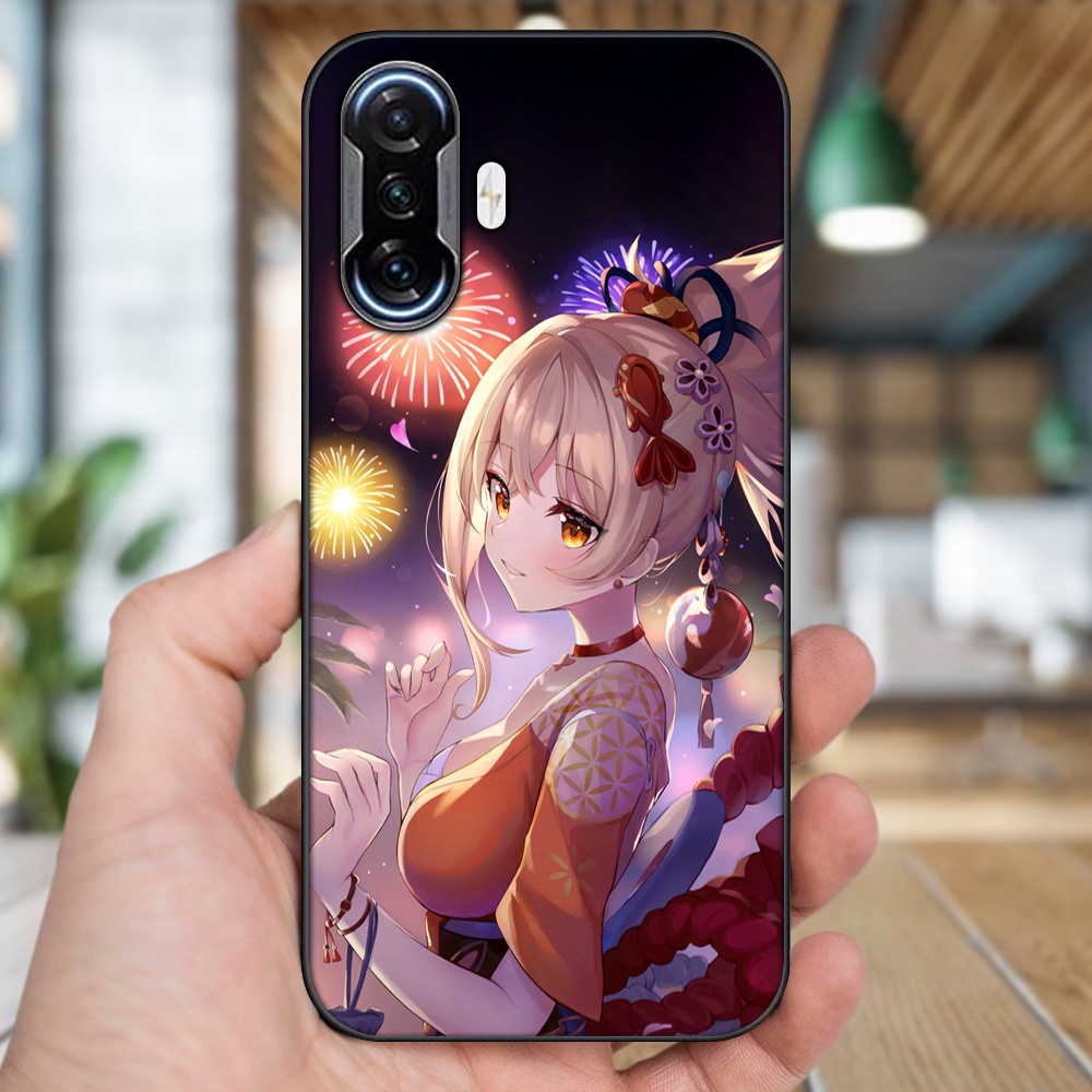 Ốp lưng Xiaomi K40 Gaming viền đen in hình Yoimiya Genshin Impact