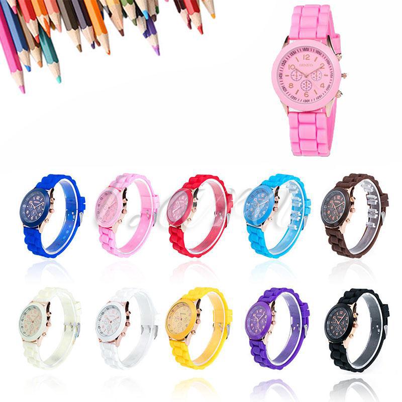Đồng hồ quartz Geneva dây silicone