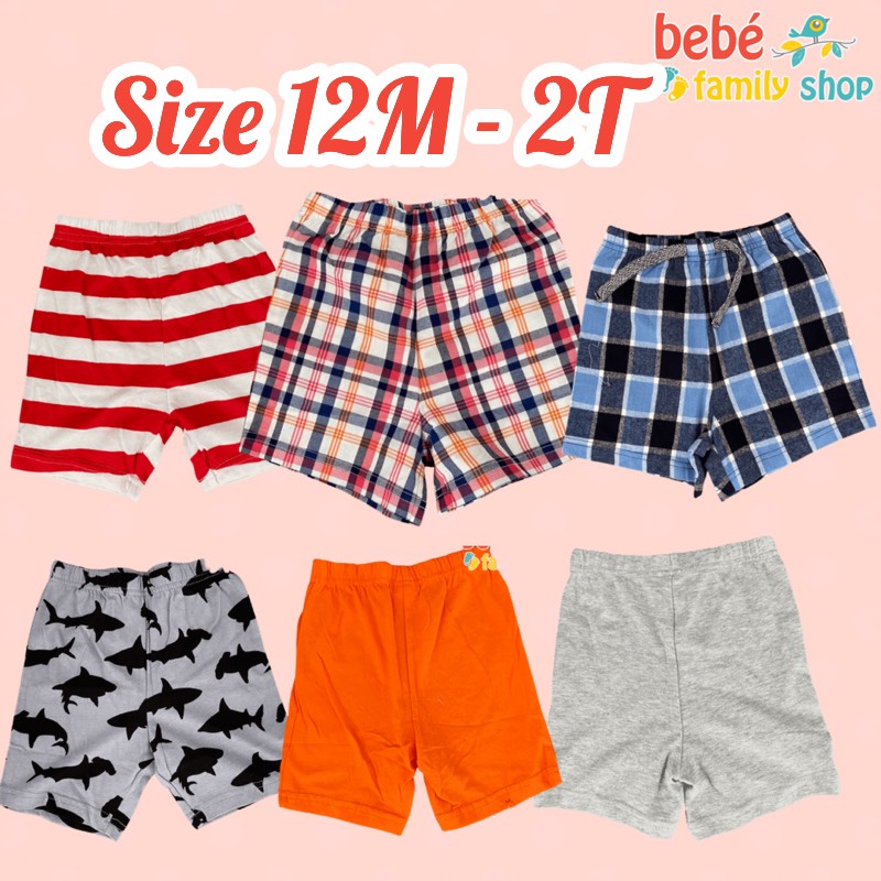 [SIZE 12M - 2T] Quần đùi cho bé trai thun cotton, kaki xuất dư Next, Carters